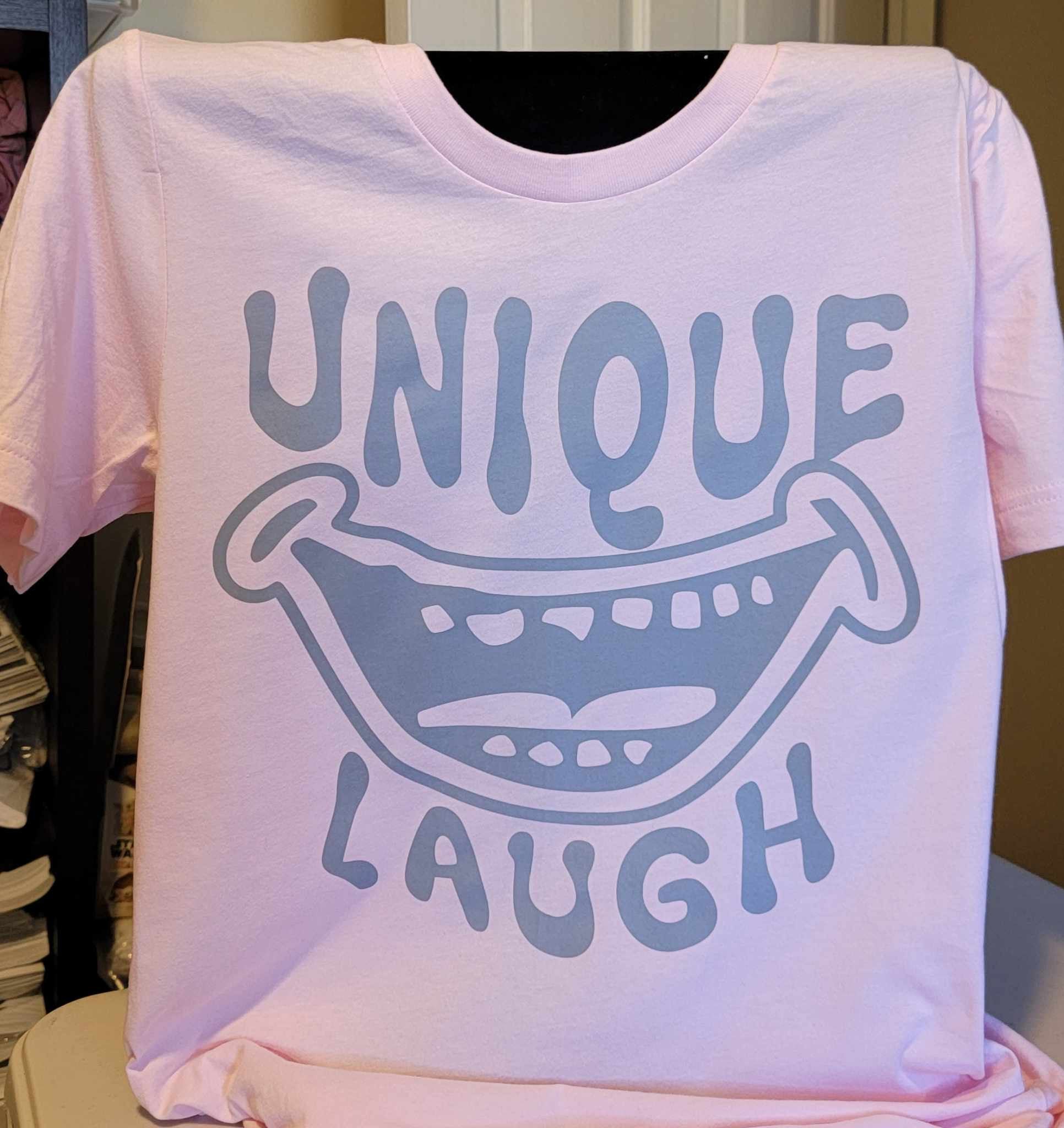 Unique Laugh Logo Tee – Pink